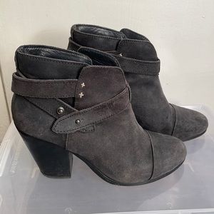 Rag & Bone Harrow bootie 37.5 in black waxed suede